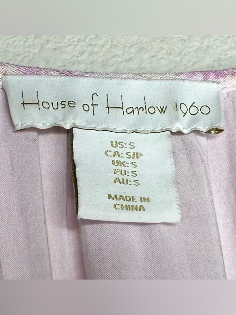 House of Harlow 1960 Boho Paisley Smocked Mini Dress S Lilac Puff Sleeve - Picture 10 of 14